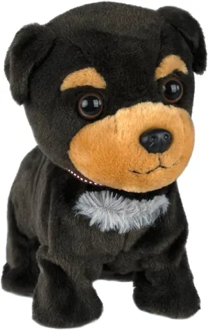 YH YUHUNG Black Walking and Barking Puppy Dog Stuffed Animated with Head Nod,Walking,Barking, Tail Wagging,Electrnoic Pets Puppy for Kids,Boys and Girls