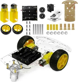 YIKESHU 2WD Smart Robot Car Chassis Kit with Speed Encoder Battery Box 2 Wheels Arduino Microbit Raspberry Pi DIY Toy Adult Age 16 