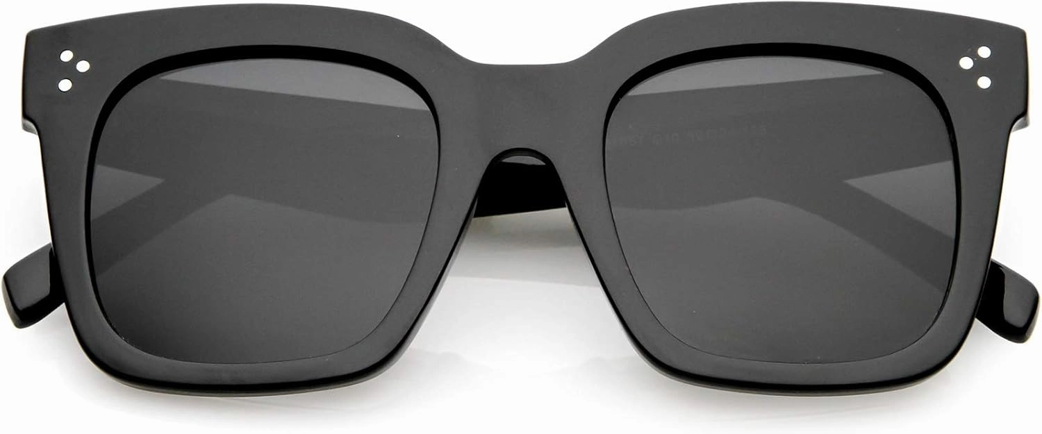 zeroUV Polarized Women Sunglasses, Square UV400 Protection Sun Glasses, Boho Large Vintage Lens, Trendy Bold Retro Classic