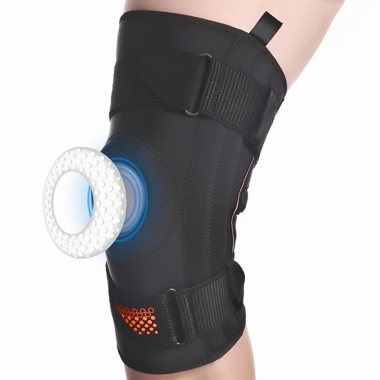 Zupora Knee Brace with Side Stabilizers & Patella Gel Pads for Knee Support，Pressurized shock-absorbing sports knee brace for men and women(Leg circumference：14 inches -16inches)