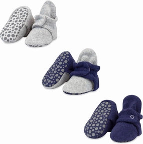 Zutano Cozie Fleece Baby Booties with Grippers, Stay-On Baby Shoes, Bundle, 12M