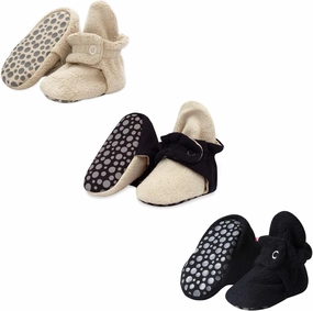 Zutano Cozie Fleece Baby Booties with Grippers, Stay-On Baby Shoes, Bundle, 24M