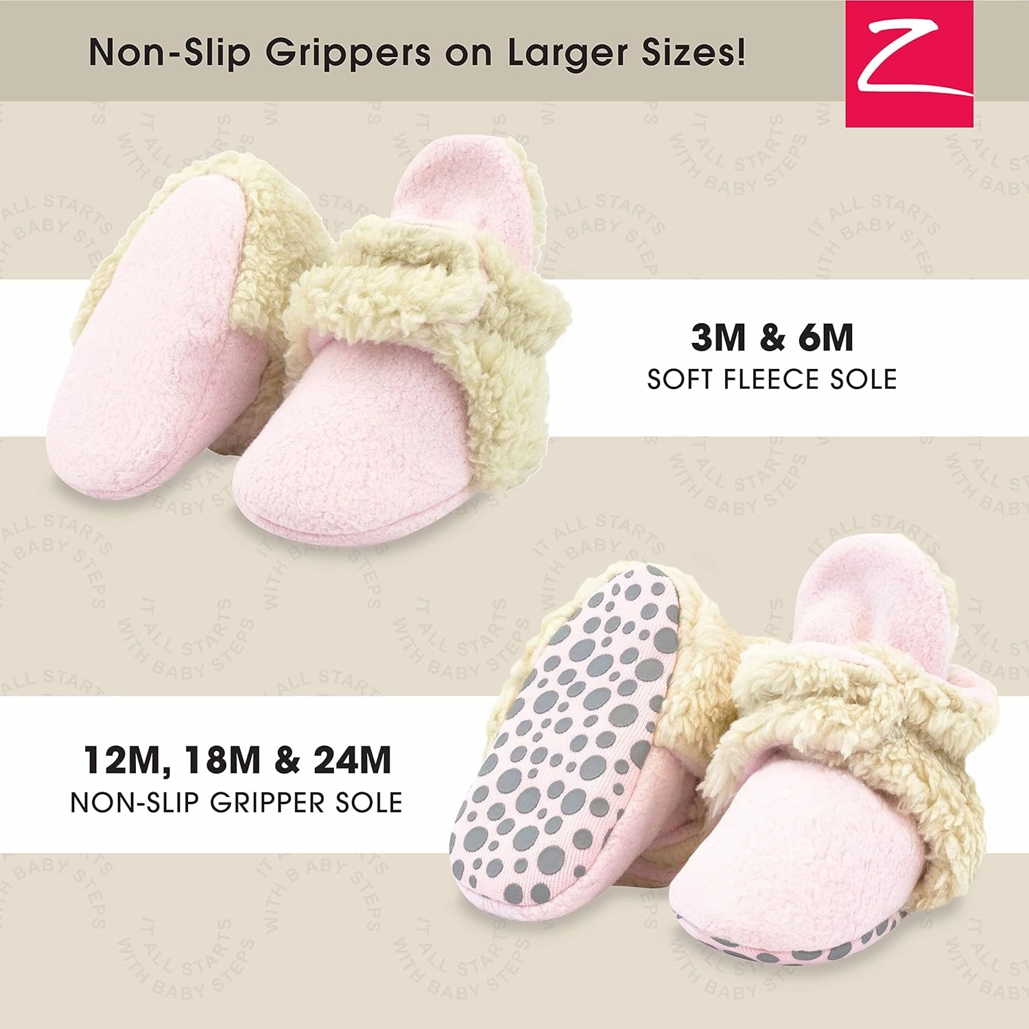 Zutano Unisex Fleece Baby Booties, Two Snap Closure, Newborn to 24 Months